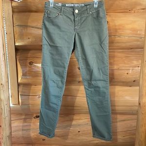 Olive skinny jeans